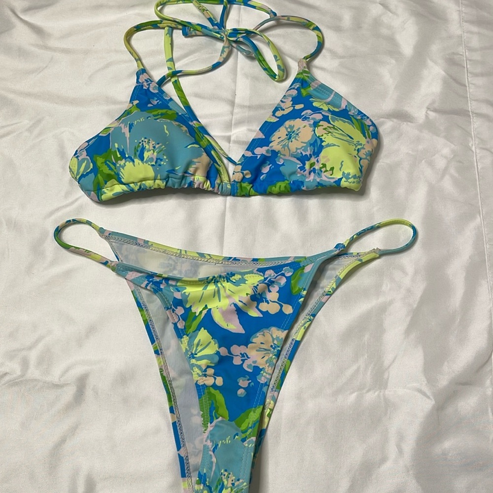 SHEIN Floral Neon Bikini Set